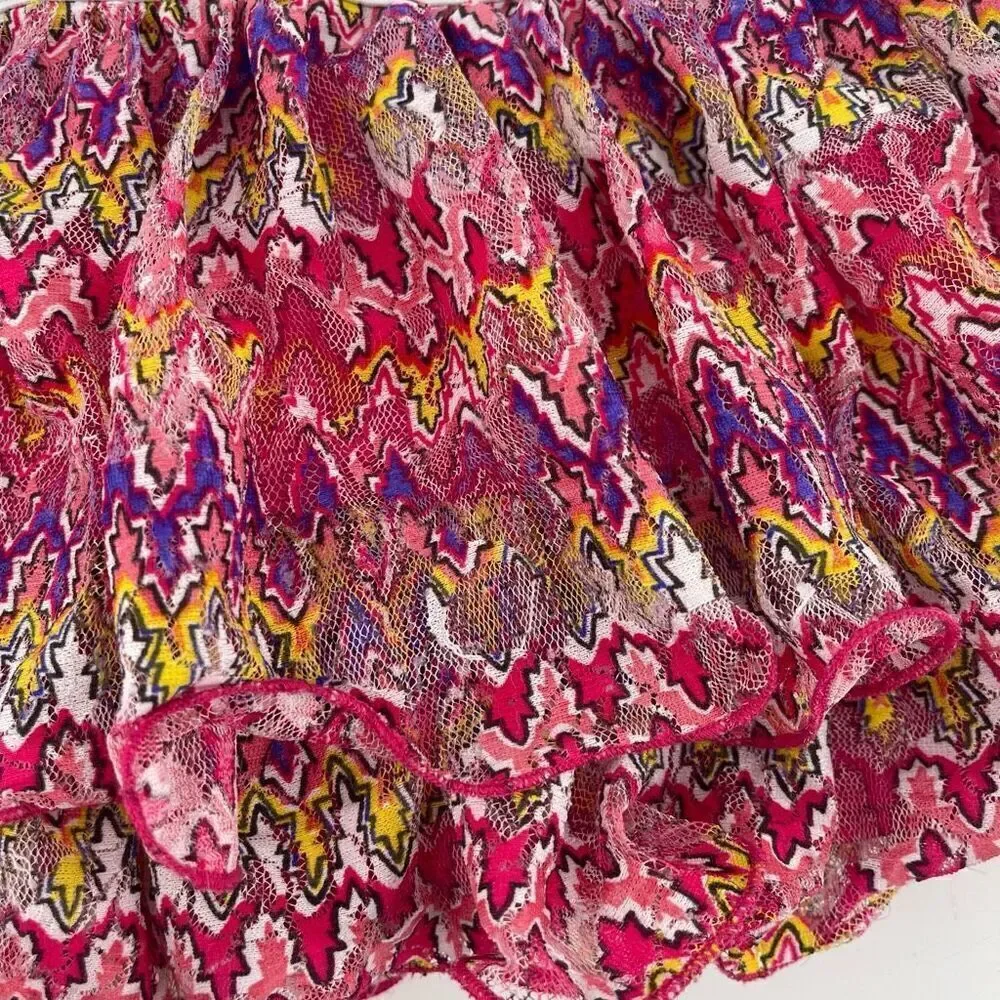 Justice Girl’s Multicolor Abstract Tiered Metallic Skater Tulle Skort Size 6